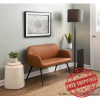 Lumisource OT-ROLLO BG Rollo Contemporary Ottoman in Beige Faux Leather
